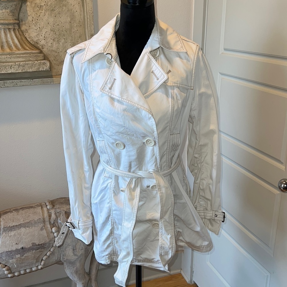 GAP 100% cotton double breasted jacket premium ivory‎ khaki Sz S